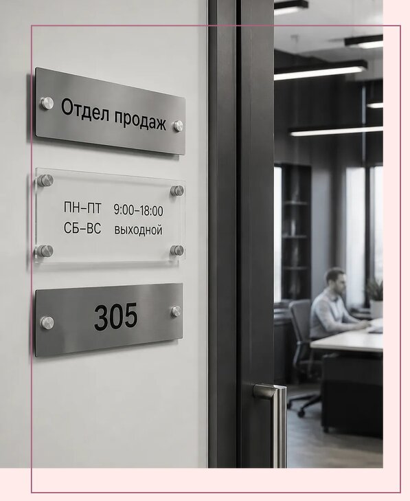 Офисные таблички на дверь в Тольятти по цене от 5068 р. | Аванза-Тля